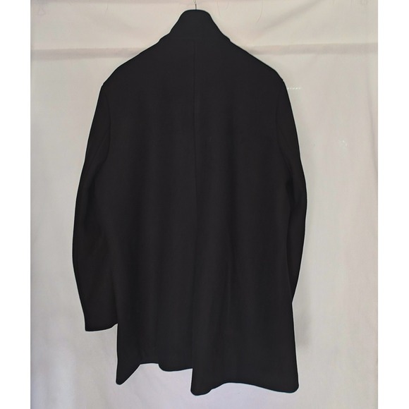 DKNY Wool Blend Over Coat XXL Black Longline Button Front Stand Collar Jacket - Picture 2 of 13